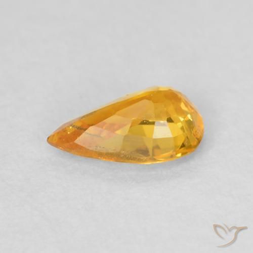 Sapphire Gemstone in 6 x 4 mm (calibrated) Size for Sale, Sapphire Stone in Orange-Gold Color