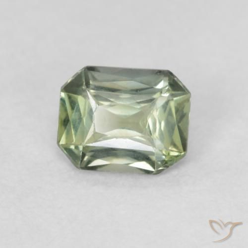 0.46 ct Green Sapphire Stone, Natural Sapphire in Octagon / Scissor Cut Shape for Sale