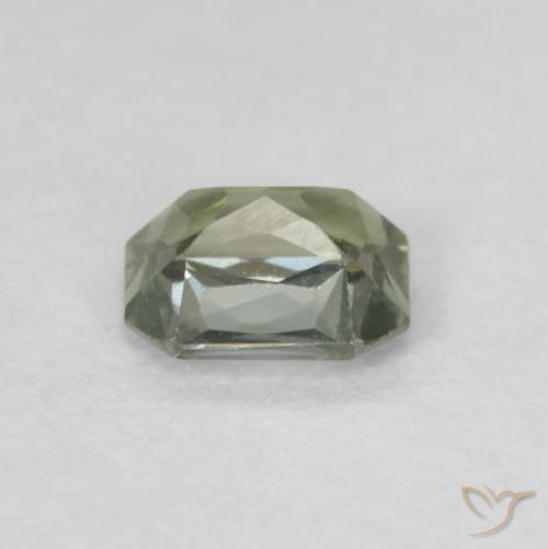 Sapphire Gemstone in 5 x 4 mm (calibrated) Size for Sale, Sapphire Stone in Light Sage Green Color