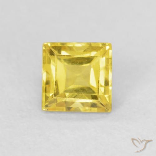 0,46 ct loser gelber Saphir, 4,9 x 4 mm Achteckschliff aus Tansania, Photo A