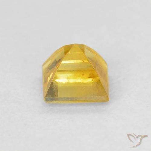 Sapphire Gemstone in 4 x 4 mm (calibrated) Size for Sale, Sapphire Stone in Medium Yellow Color