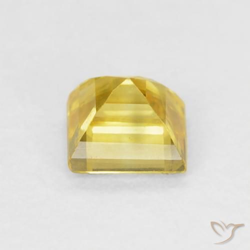 Sapphire Gemstone in 4.4 x 4.3 mm Size for Sale, Sapphire Stone in Medium Yellow Color