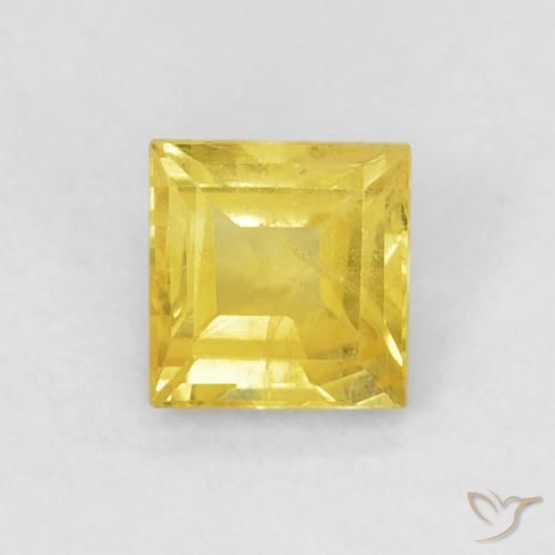 0.60ct Natural Medium Yellow Sapphire, Square, VS