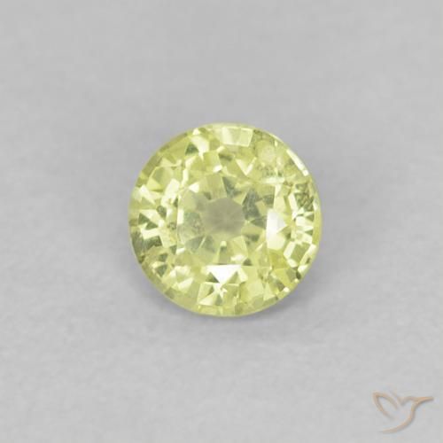 0.33 ct Yellow Sapphire Stone, Natural Sapphire in Round Facet Shape for Sale