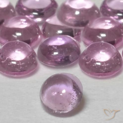 0.28 ctw Pink Sapphire Stones, Natural Sapphire in Round Cabochon Shape for Sale