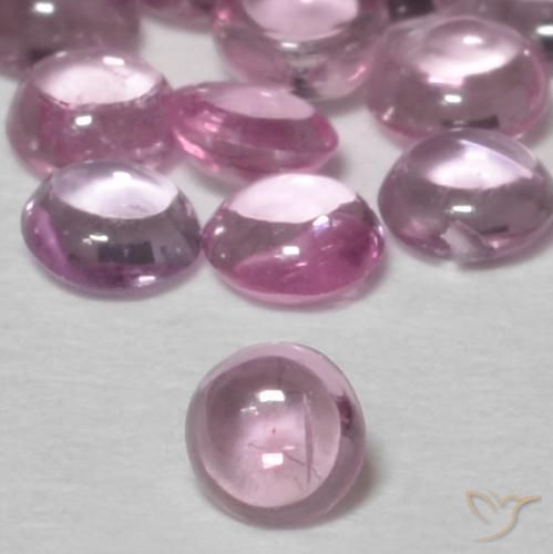 0.52 ctw Pink Sapphire Stones, Natural Sapphire in Round Cabochon Shape for Sale