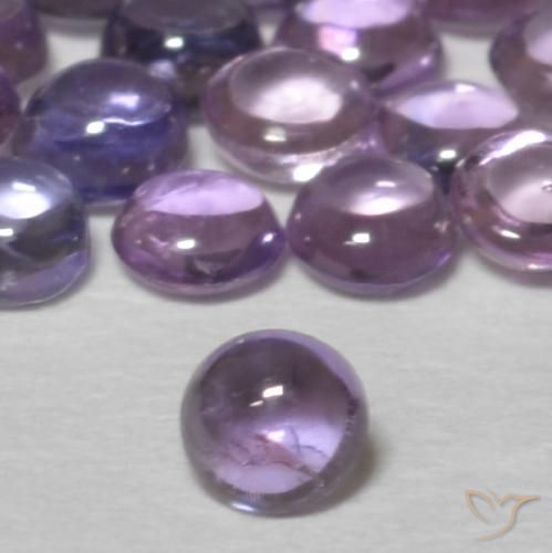 0.56 ctw Violet Sapphire Stones, Natural Sapphire in Round Cabochon Shape for Sale