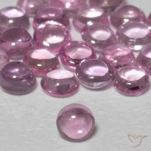 2.54 ctw Pink Sapphire Stones, Natural Sapphire in Round Cabochon Shape for Sale