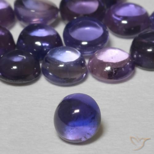 2.10 ctw Violet Sapphire Stones, Natural Sapphire in Round Cabochon Shape for Sale