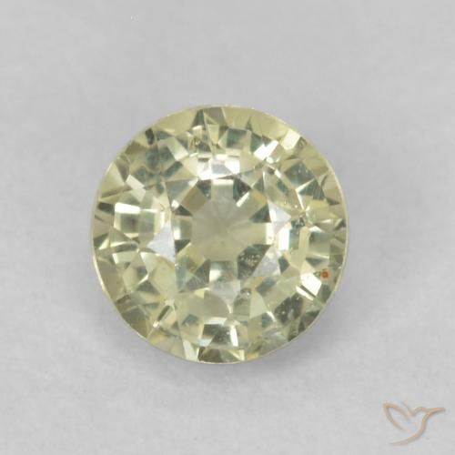 0.49ct Natural Light Yellow Sapphire, Round, VS