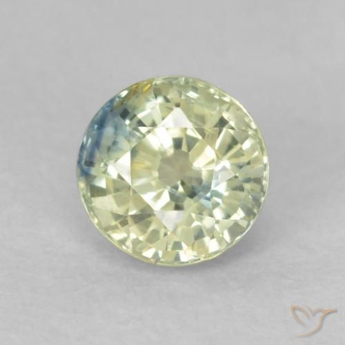0.58ct Natural Medium Light-Yellow Sapphire, Round, VS