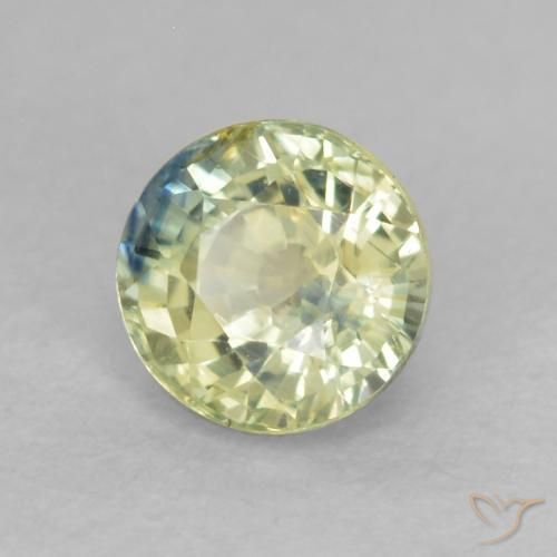 0.58 ct Yellow Sapphire Stone, Natural Sapphire in Round Facet Shape for Sale