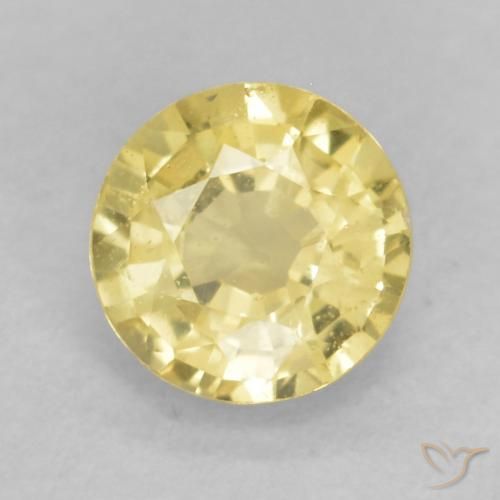 0.44ct Natural Light Yellow Sapphire, Round, VS
