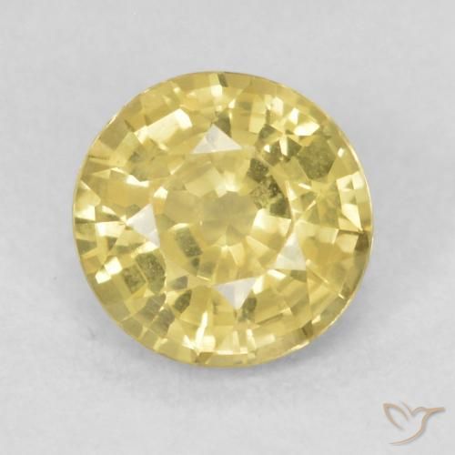 0.48ct Natural Light Yellow Sapphire, Round, VVS-VS