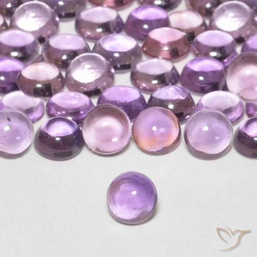 3.58 ctw Purple Sapphire Stones, Natural Sapphire in Round Cabochon Shape for Sale