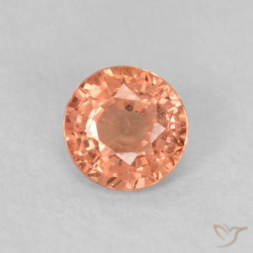 0.31 ct Loose Orange Sapphire, 4 mm Round Cut From Tanzania, Photo A