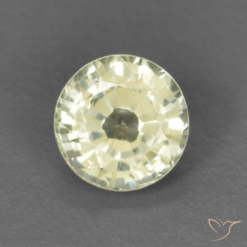 0.40ct Natural Light Yellow Sapphire, Round, VVS-VS