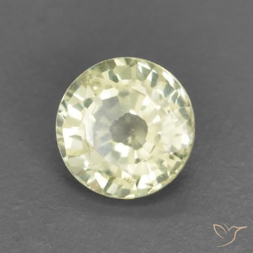 0.40 ct Yellow Sapphire Stone, Natural Sapphire in Round Facet Shape for Sale