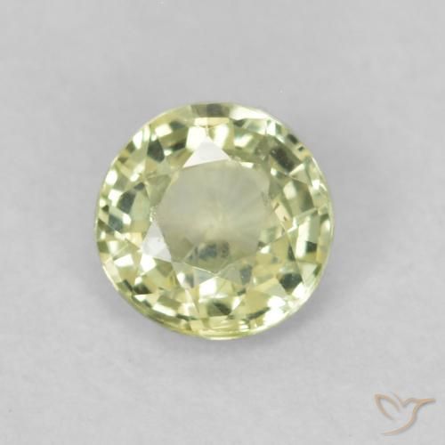 0.39ct Natural Light Yellow Sapphire, Round, VS