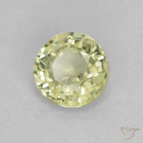 0.39 ct Yellow Sapphire Stone, Natural Sapphire in Round Facet Shape for Sale