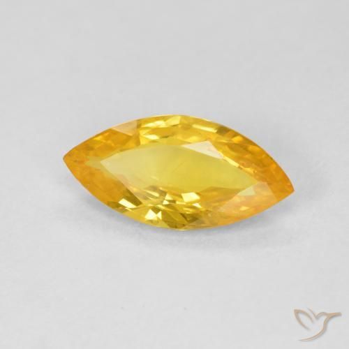 1.79 ct Golden Sapphire Stone, Natural Sapphire in Marquise Facet Shape for Sale