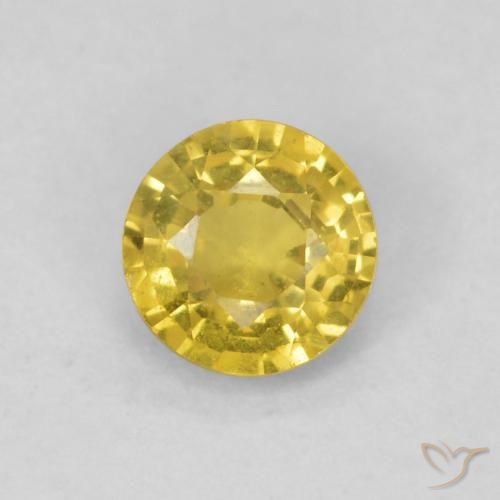 0.45ct Natural Yellowish Gold Sapphire, Round, SI