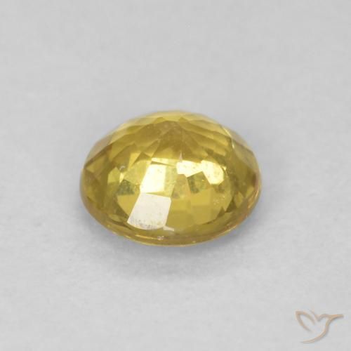 Sapphire Gemstone in 4.5 mm (calibrated) Size for Sale, Sapphire Stone in Yellowish Gold Color