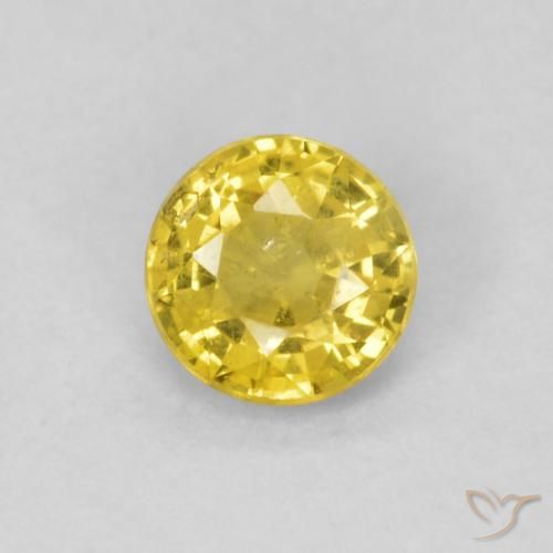 0.40ct Natural Bumblebee Yellow Sapphire, Round, SI