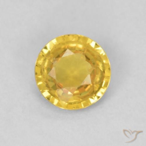 0.39ct Natural Medium Golden Sapphire, Round, VS