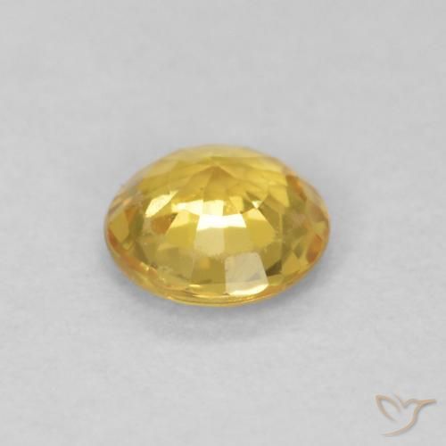 Sapphire Gemstone in 4.5 mm (calibrated) Size for Sale, Sapphire Stone in Medium Golden Color