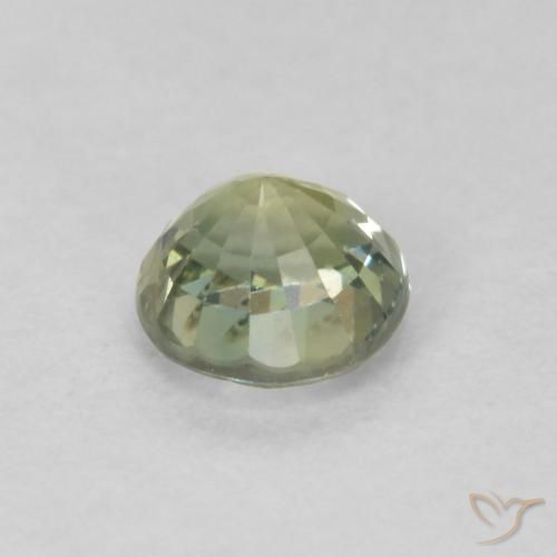 Sapphire Gemstone in 4.3 mm Size for Sale, Sapphire Stone in Grayish Green Color