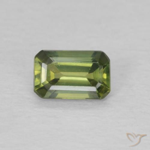 0.43ct Natural Earth Green Sapphire, Emerald Cut, VS