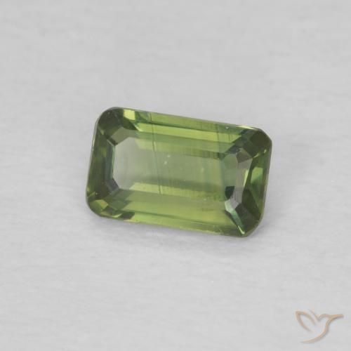 0.37 ct Green Sapphire Stone, Natural Sapphire in Octagon Step Cut Shape for Sale