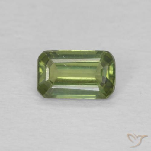 0.40ct Natural Warm Green Sapphire, Emerald Cut, VS