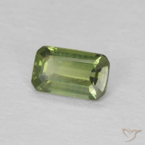 0.40 ct Green Sapphire Stone, Natural Sapphire in Octagon Step Cut Shape for Sale