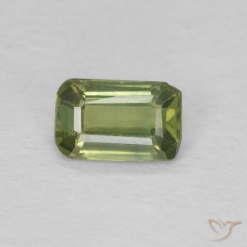 0.39ct Natural Warm Green Sapphire, Emerald Cut, VS
