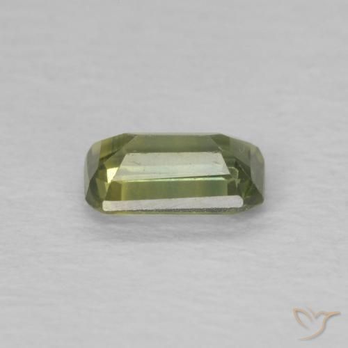 Sapphire Gemstone in 5.1 x 3.2 mm Size for Sale, Sapphire Stone in Warm Green Color