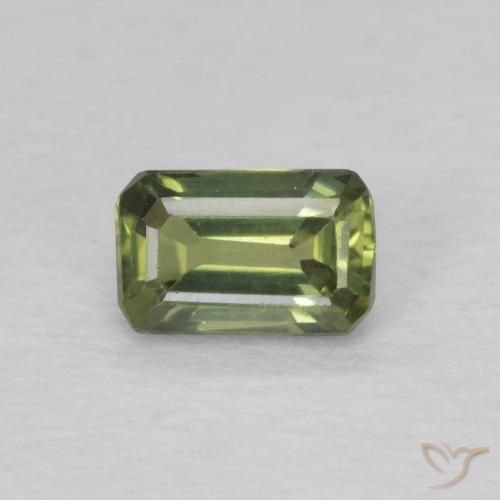 0.47ct Natural Medium Green Sapphire, Emerald Cut, VS