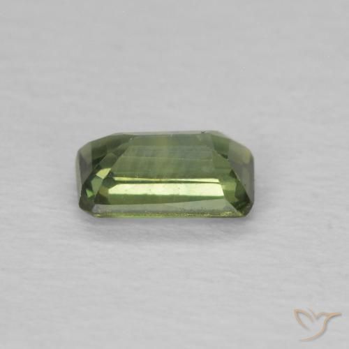 Sapphire Gemstone in 5.1 x 3.2 mm Size for Sale, Sapphire Stone in Pale Earth Green Color