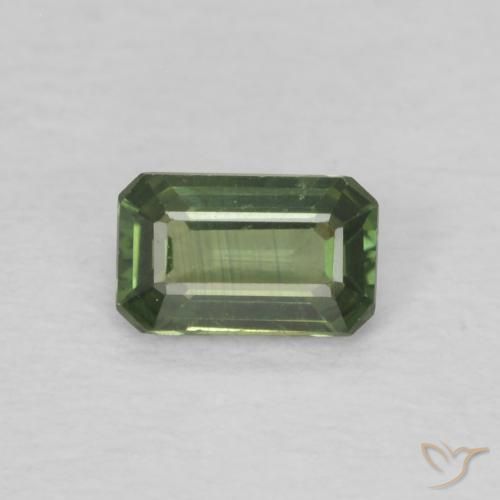 0.40ct Natural Earth Green Sapphire, Emerald Cut, VVS-VS