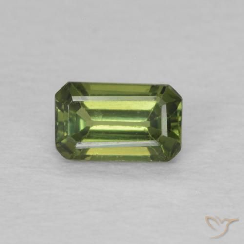 0.46ct Natural Warm Green Sapphire, Emerald Cut, VVS