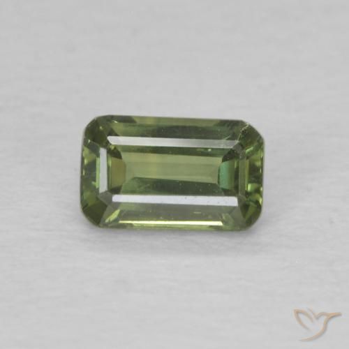 0.44ct Natural Medium Green Sapphire, Emerald Cut, VVS