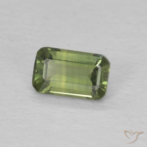 0.44 ct Green Sapphire Stone, Natural Sapphire in Octagon Step Cut Shape for Sale