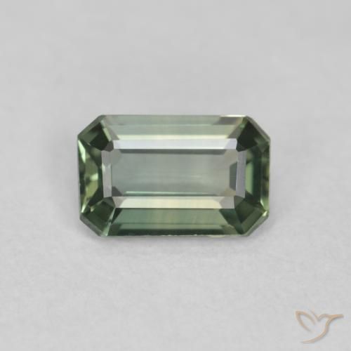 0.39ct Natural Green Sapphire, Emerald Cut, VVS