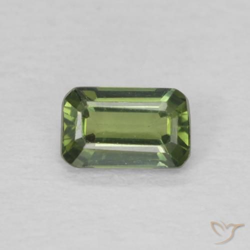 0.44ct Natural Warm Green Sapphire, Emerald Cut, VVS