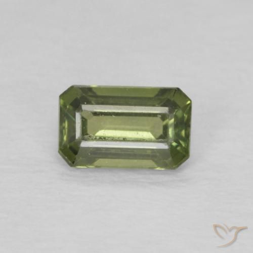 0.43ct Natural Yellowish Green Sapphire, Emerald Cut, VVS-VS