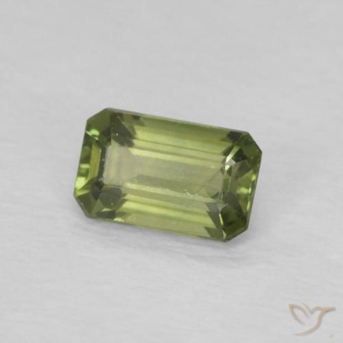 0.43 ct Green Sapphire Stone, Natural Sapphire in Octagon Step Cut Shape for Sale