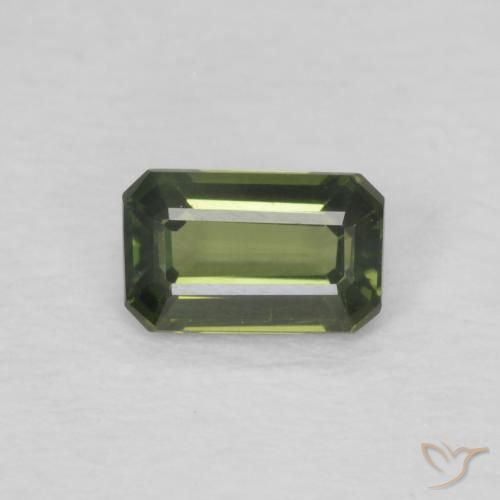 0.43ct Natural Earth Green Sapphire, Emerald Cut, VVS