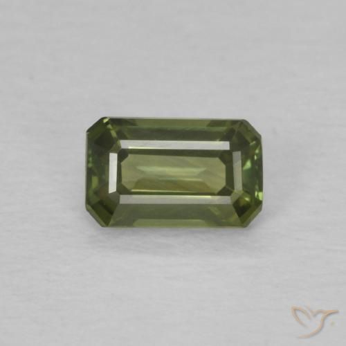 0.45ct Natural Medium Green Sapphire, Emerald Cut, VVS-VS