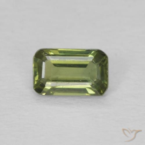 0.44ct Natural Light Forest Green Sapphire, Emerald Cut, VVS-VS